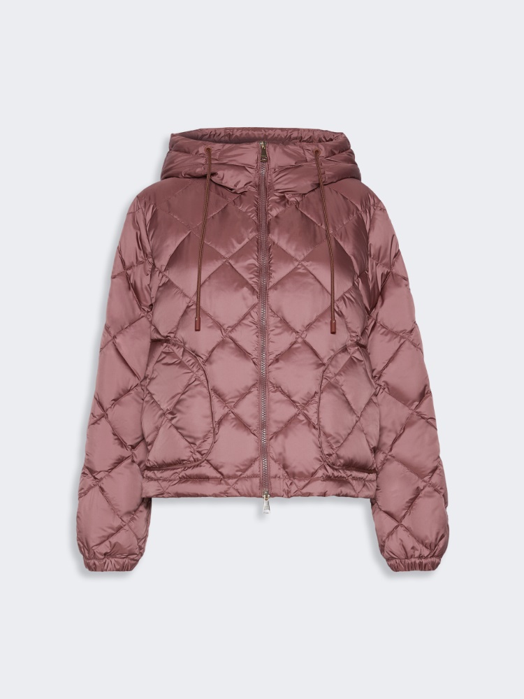 Padded jacket in water-repellent plain-weave fabric - WINE-COLOURED