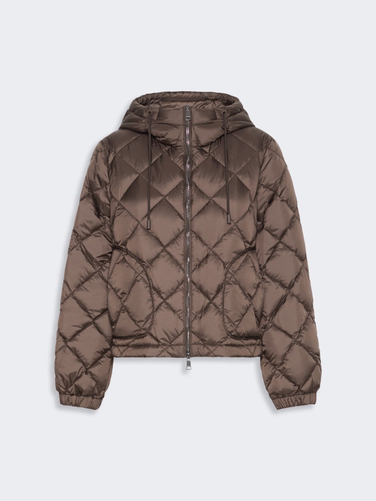Padded jacket in water-repellent plain-weave fabric - BROWN