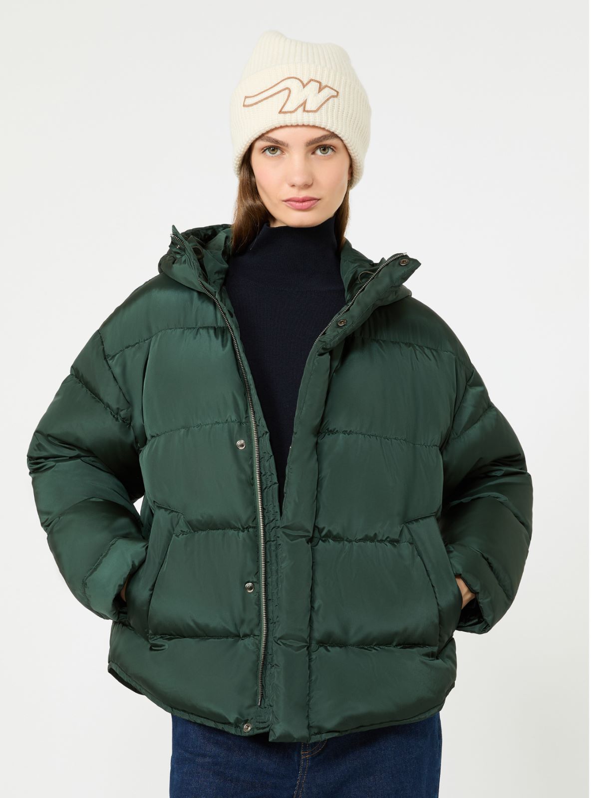 Water-repellent technical taffeta down jacket - DARK GREEN - Max Mara - 4