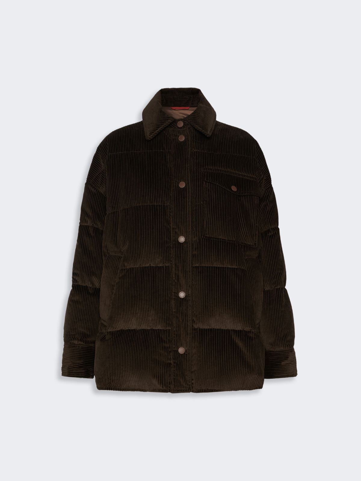 Water-repellent cotton velvet down jacket - BROWN - Max Mara - 7
