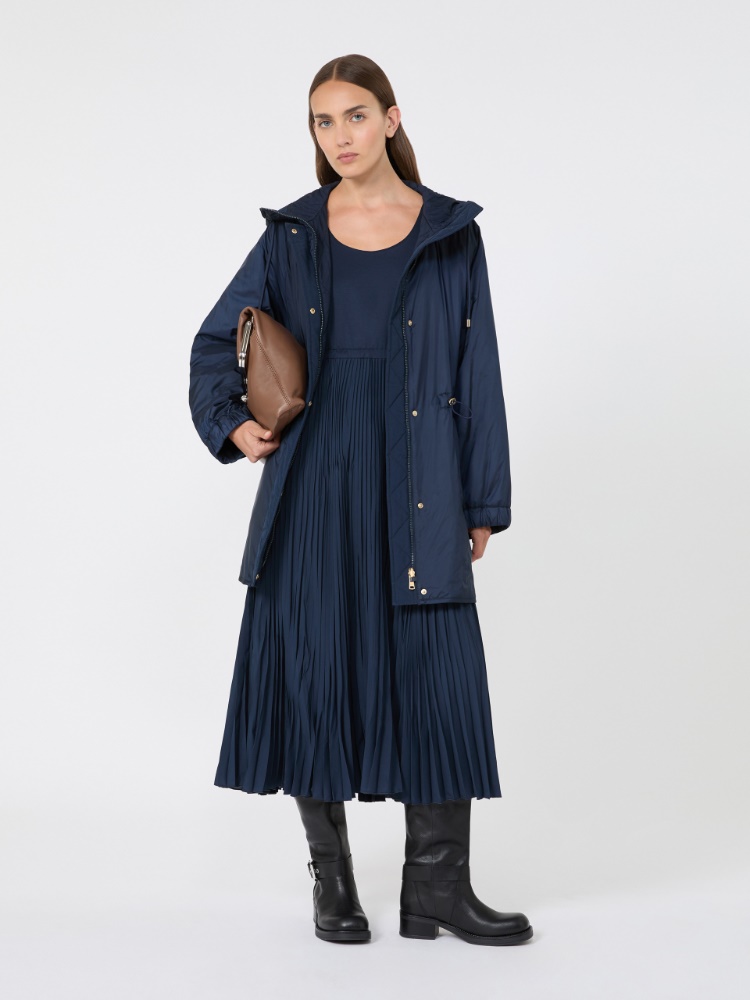 Reversible water-repellent canvas padded parka - NAVY