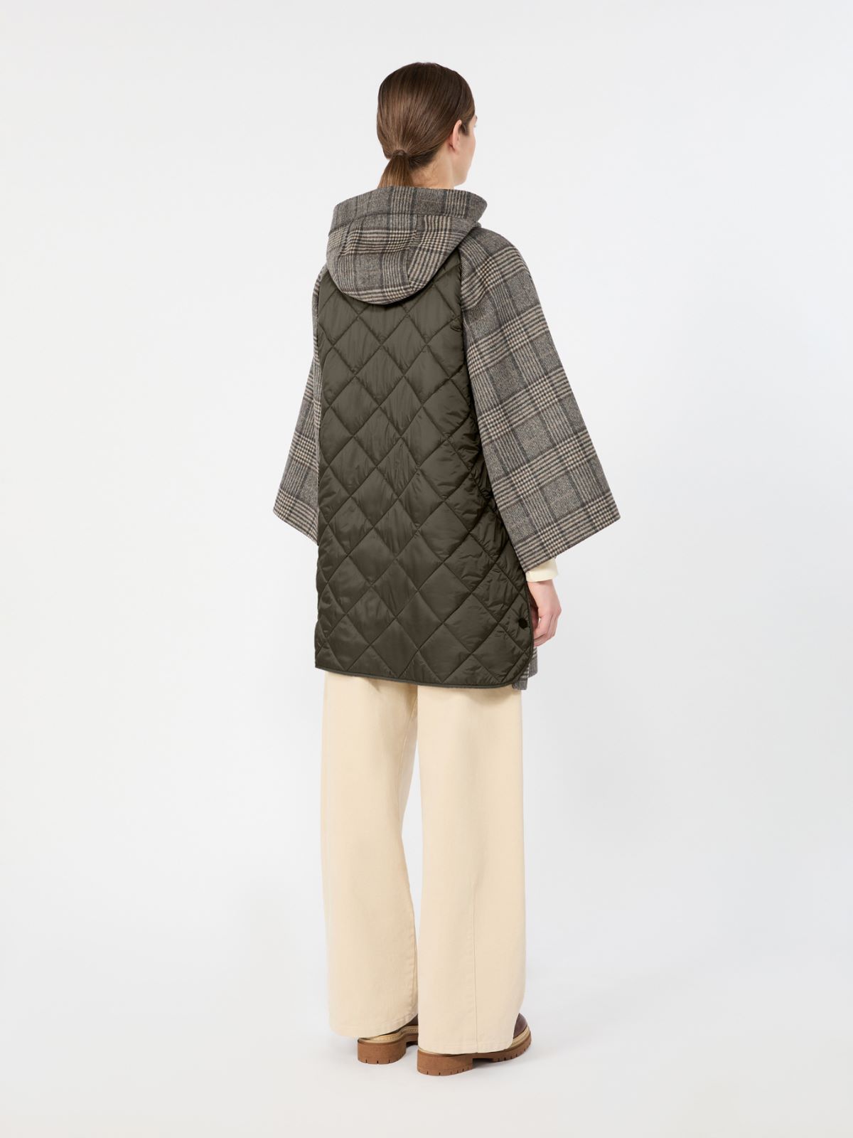 Prince of Wales wool midi coat - DARK GREY - Max Mara - 3