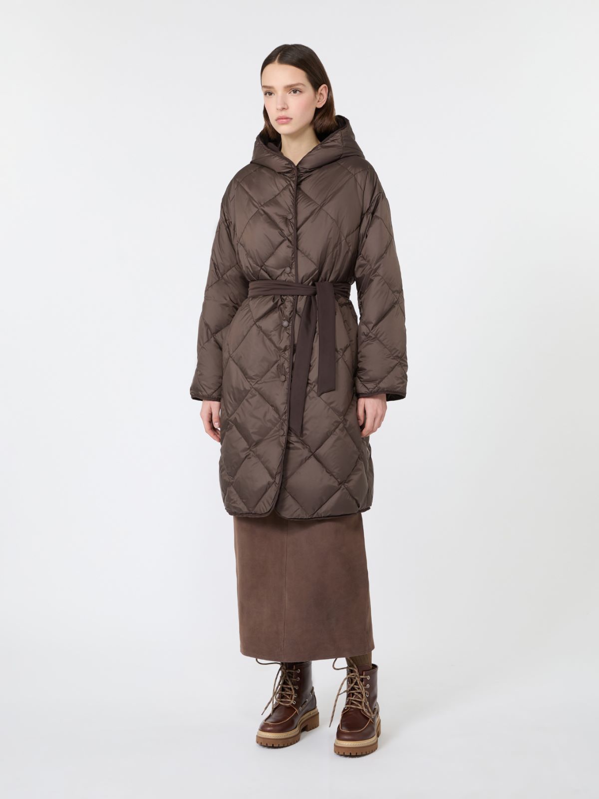 Reversible down jacket in technical twill - BROWN - Max Mara - 2
