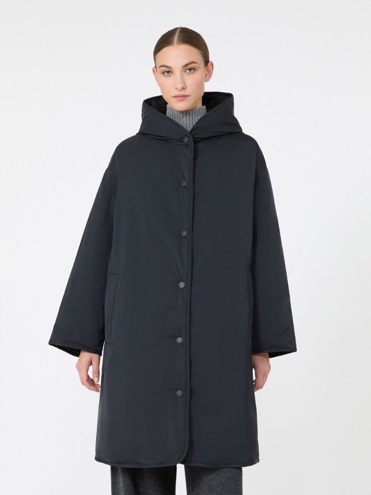 Reversible down jacket in technical twill - BLACK