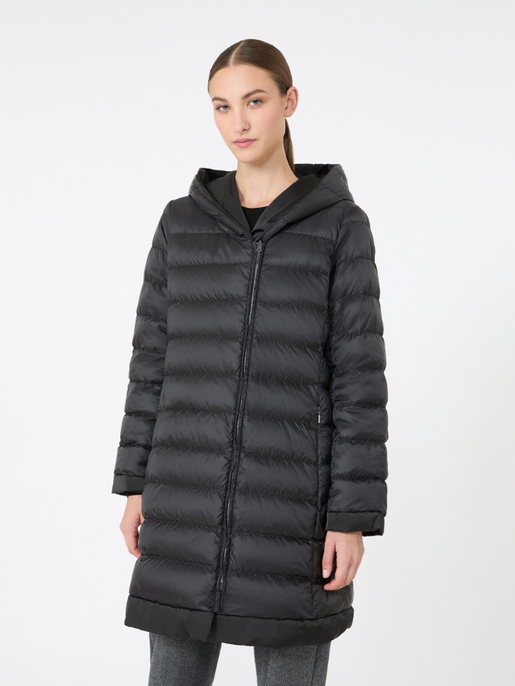 Reversible down jacket in water-repellent taffeta - BLACK