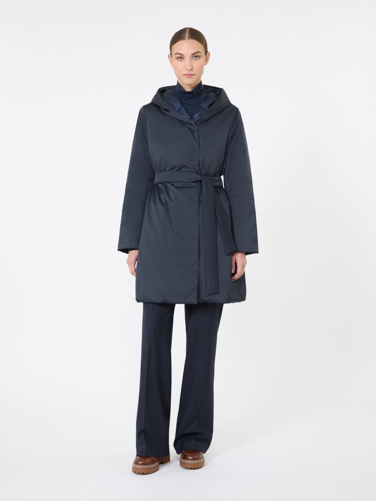 Reversible down jacket in water-repellent taffeta - NAVY - Max Mara - 2