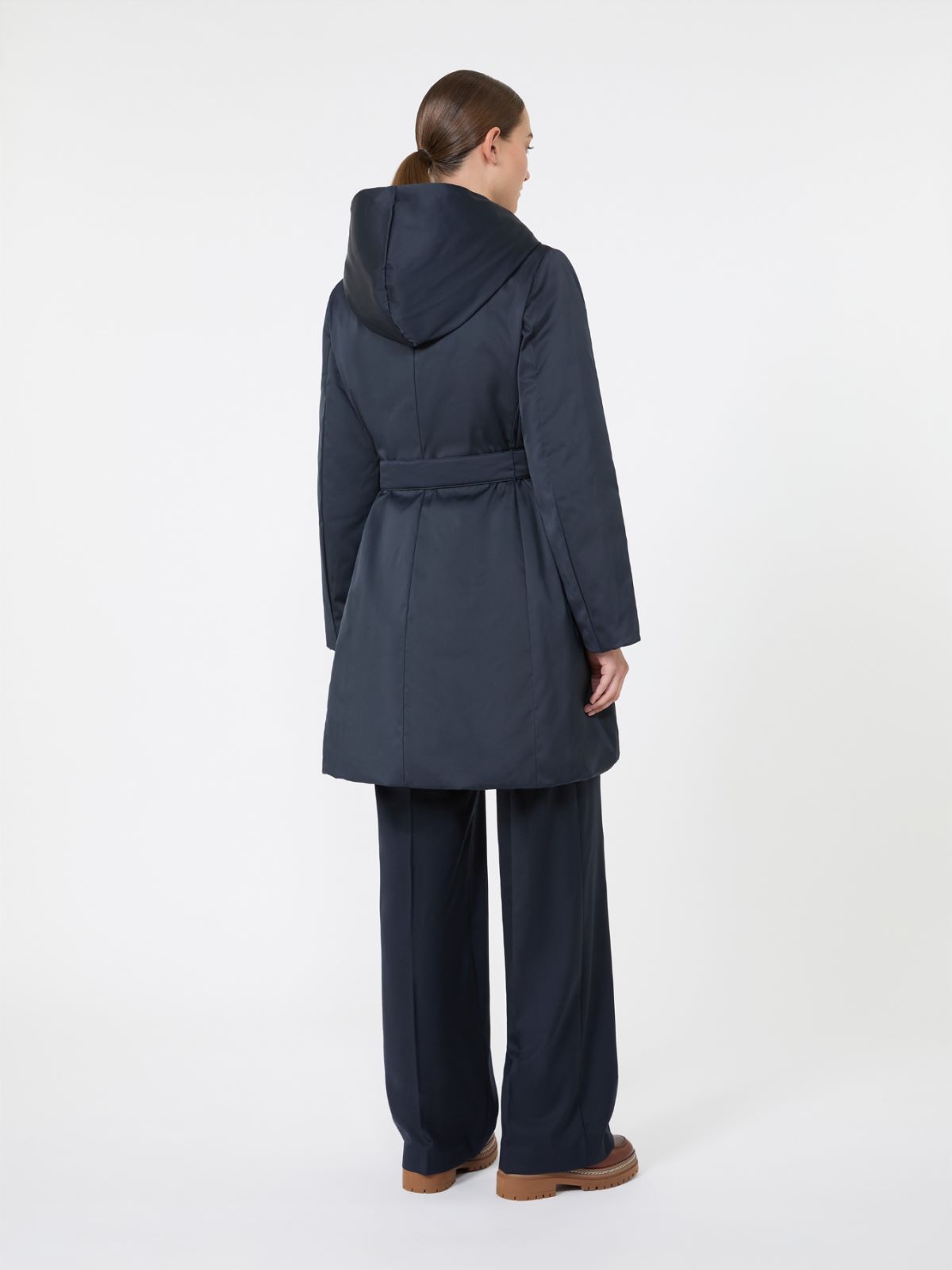 Reversible down jacket in water-repellent taffeta - NAVY - Max Mara - 3