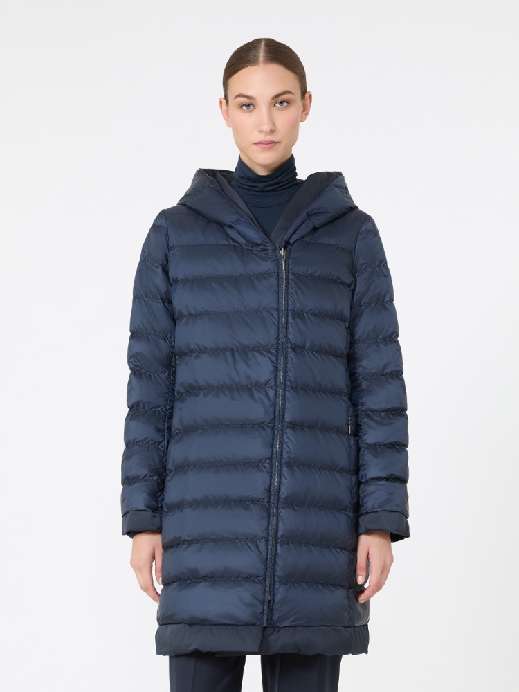 Reversible down jacket in water-repellent taffeta - NAVY