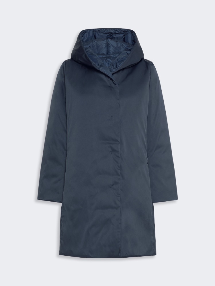 Reversible down jacket in water-repellent taffeta