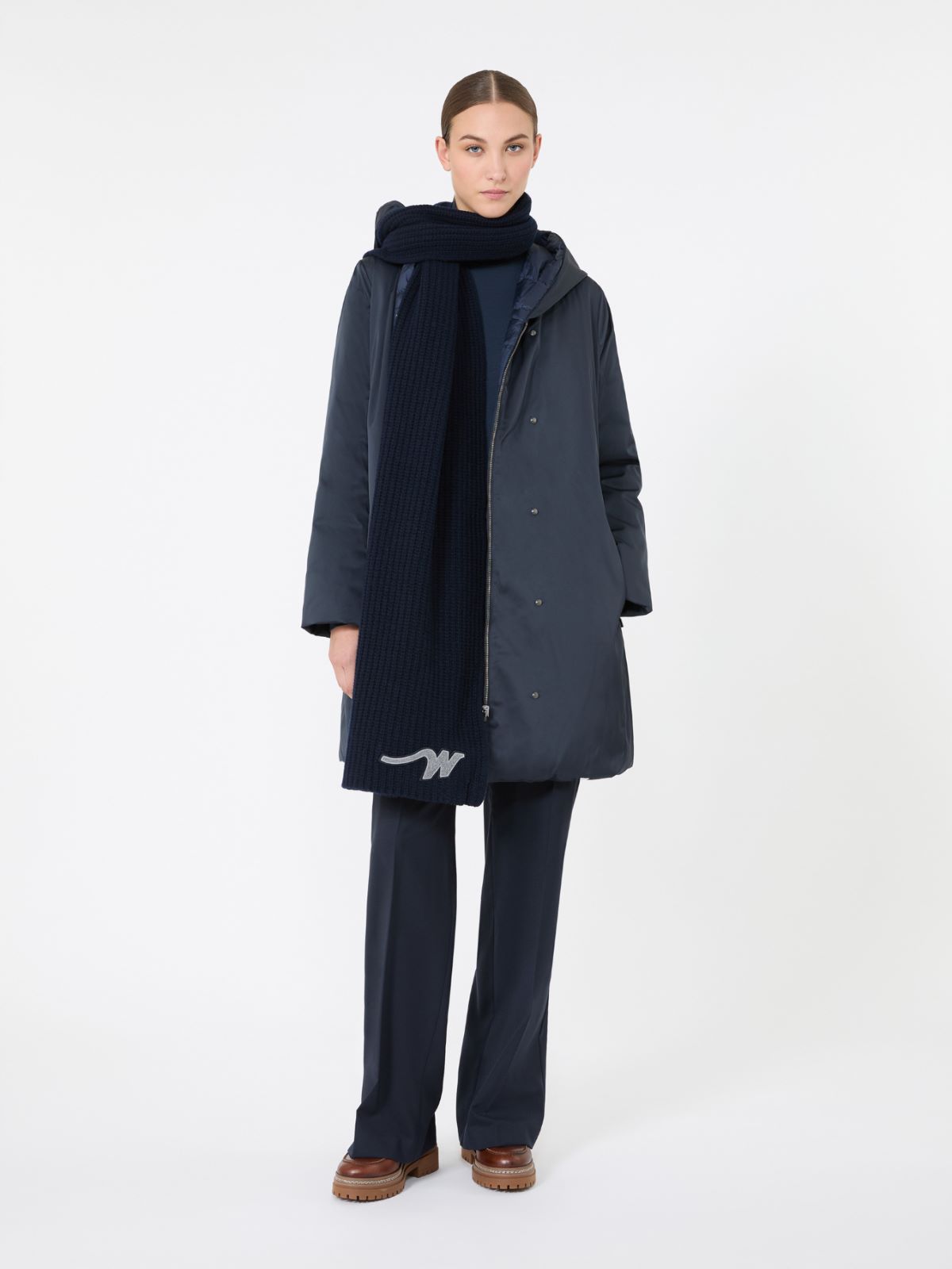 Reversible down jacket in water-repellent taffeta - NAVY - Max Mara