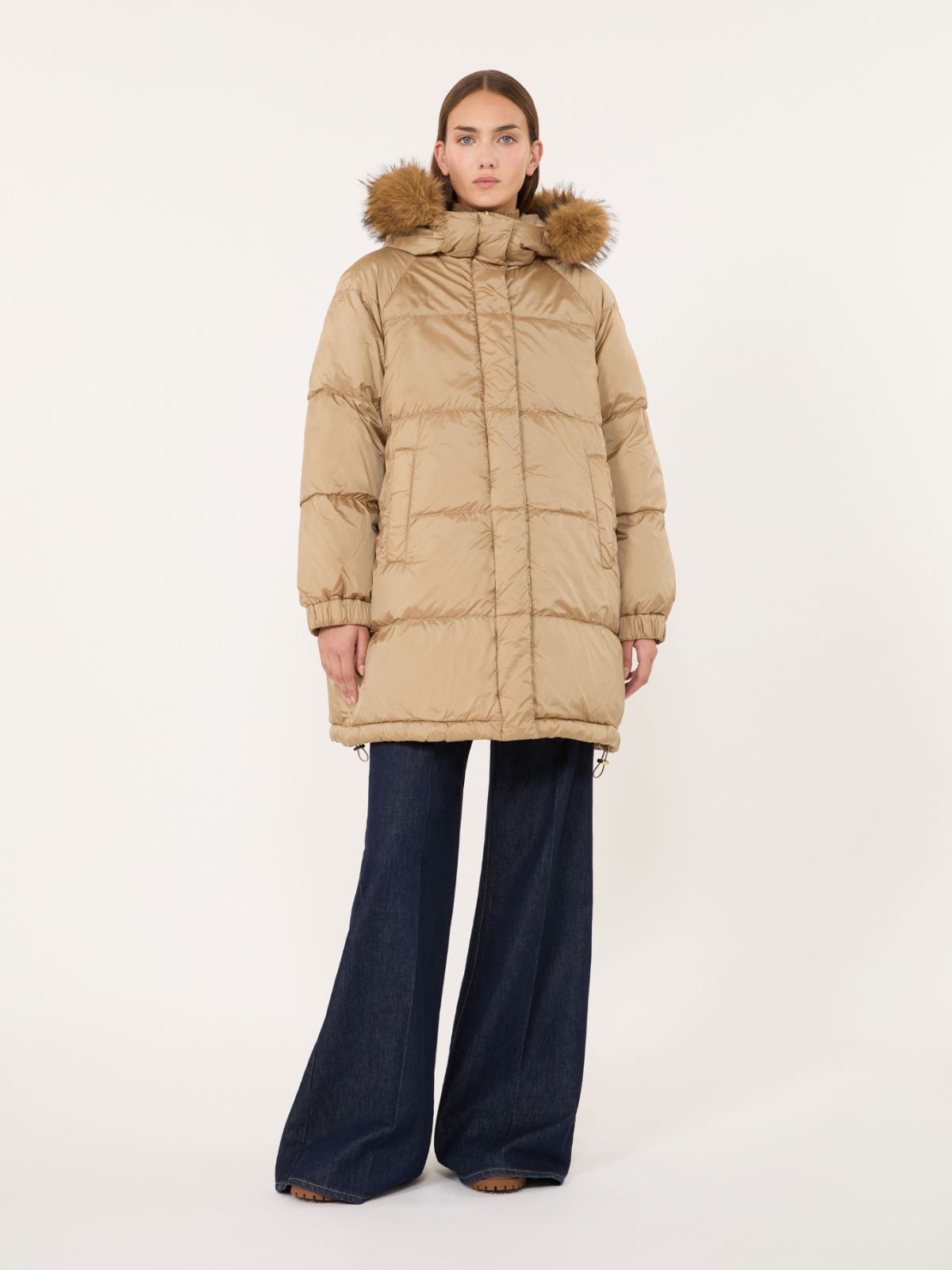 Reversible midi parka in water-repellent plain-weave fabric - CAMEL - Max Mara - 2