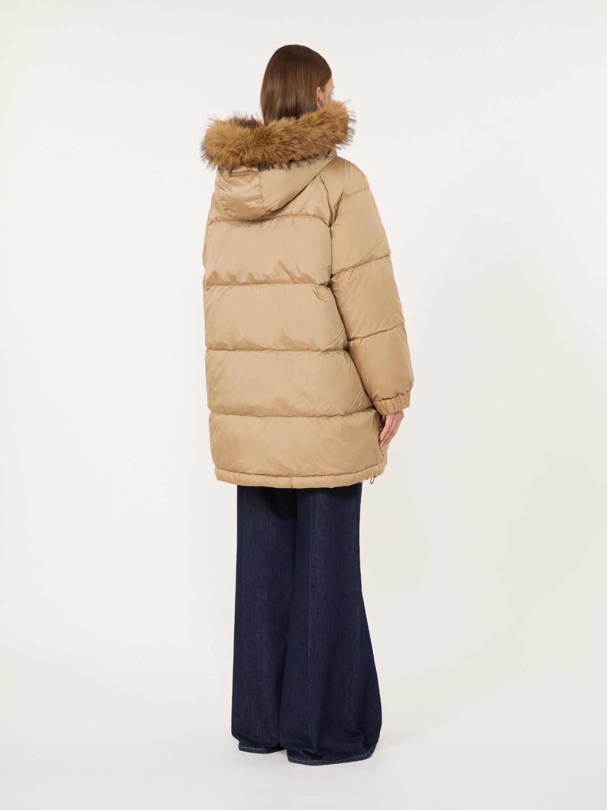 Reversible midi parka in water-repellent plain-weave fabric - CAMEL - Max Mara - 3