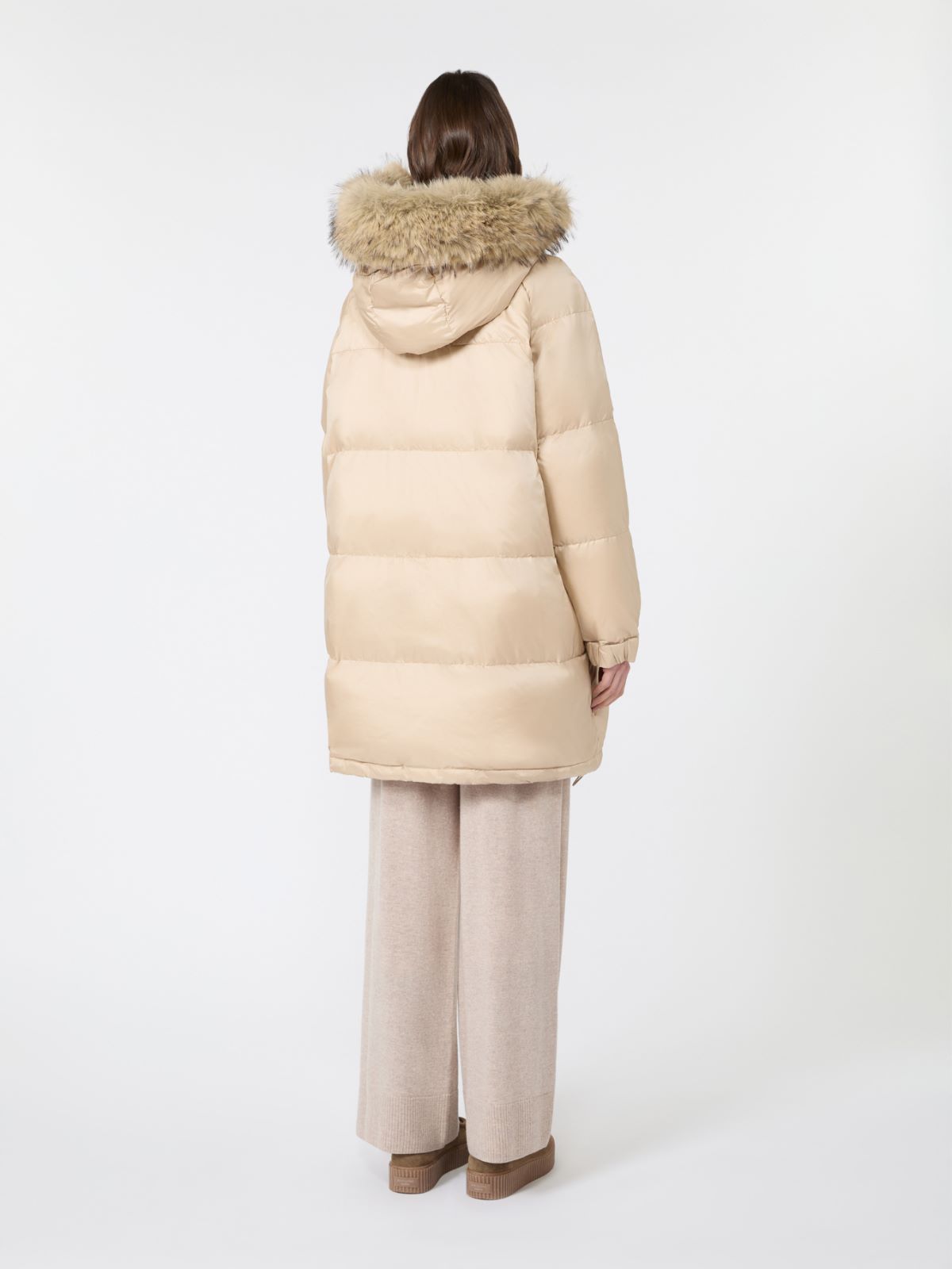 Reversible midi parka in water-repellent plain-weave fabric - BEIGE - Max Mara - 3