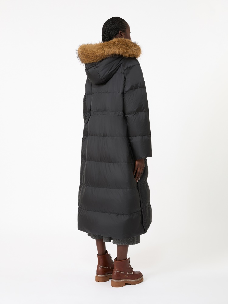 Long reversible down jacket in water-repellent plain-weave fabric - BLACK - Max Mara - 3