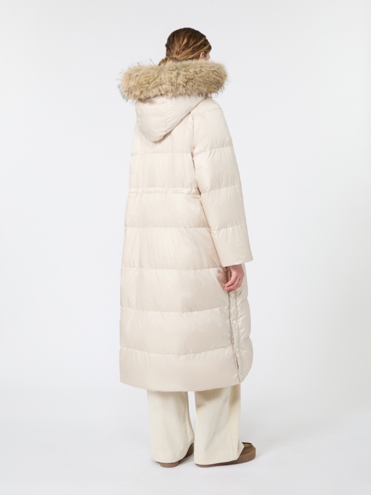 Long reversible down jacket in water-repellent plain-weave fabric - IVORY - Max Mara - 3