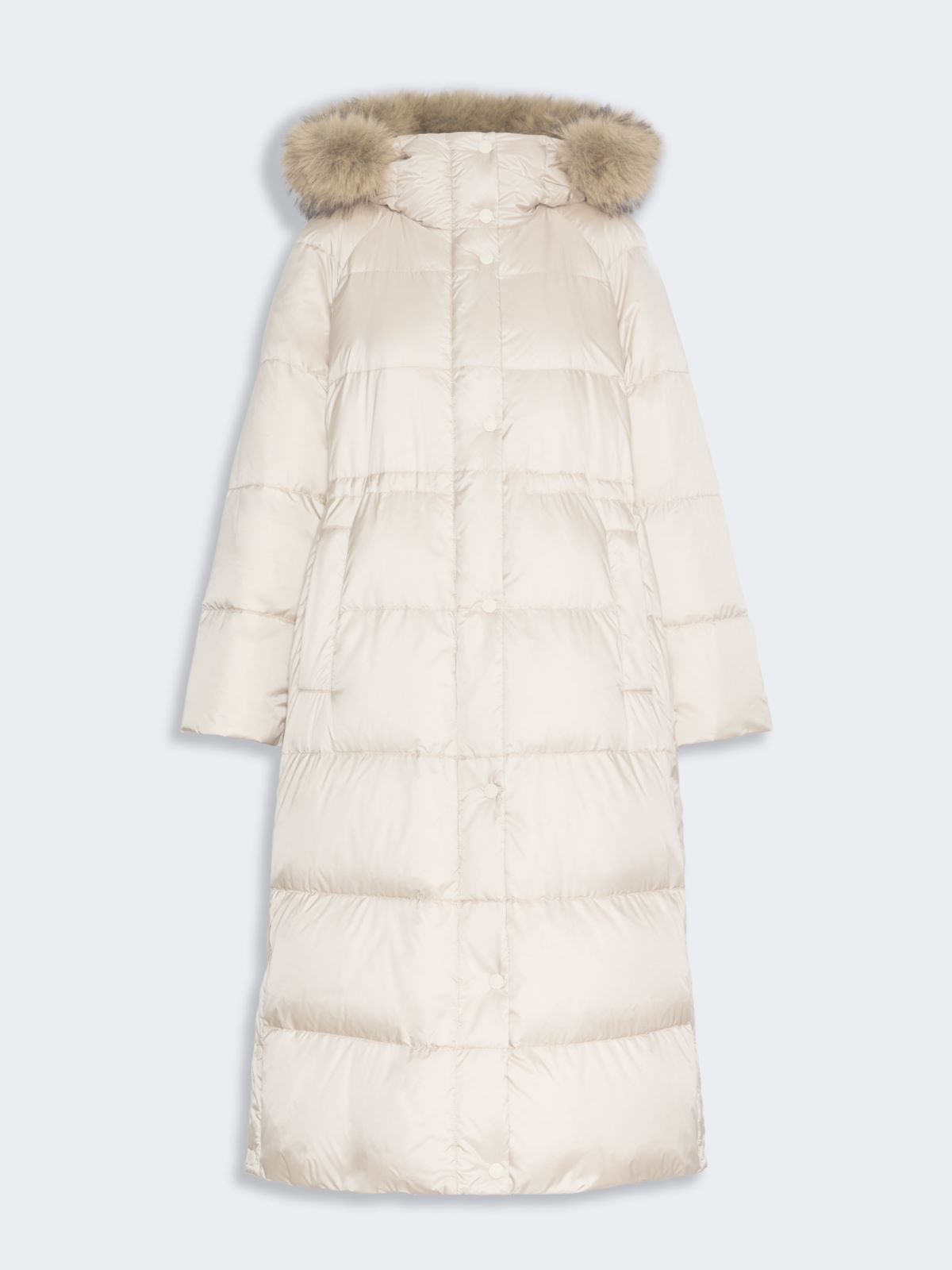 Long reversible down jacket in water-repellent plain-weave fabric - IVORY - Max Mara - 6