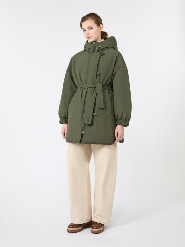 Reversible parka in water-repellent plain-weave fabric - KAKI - Max Mara - 2