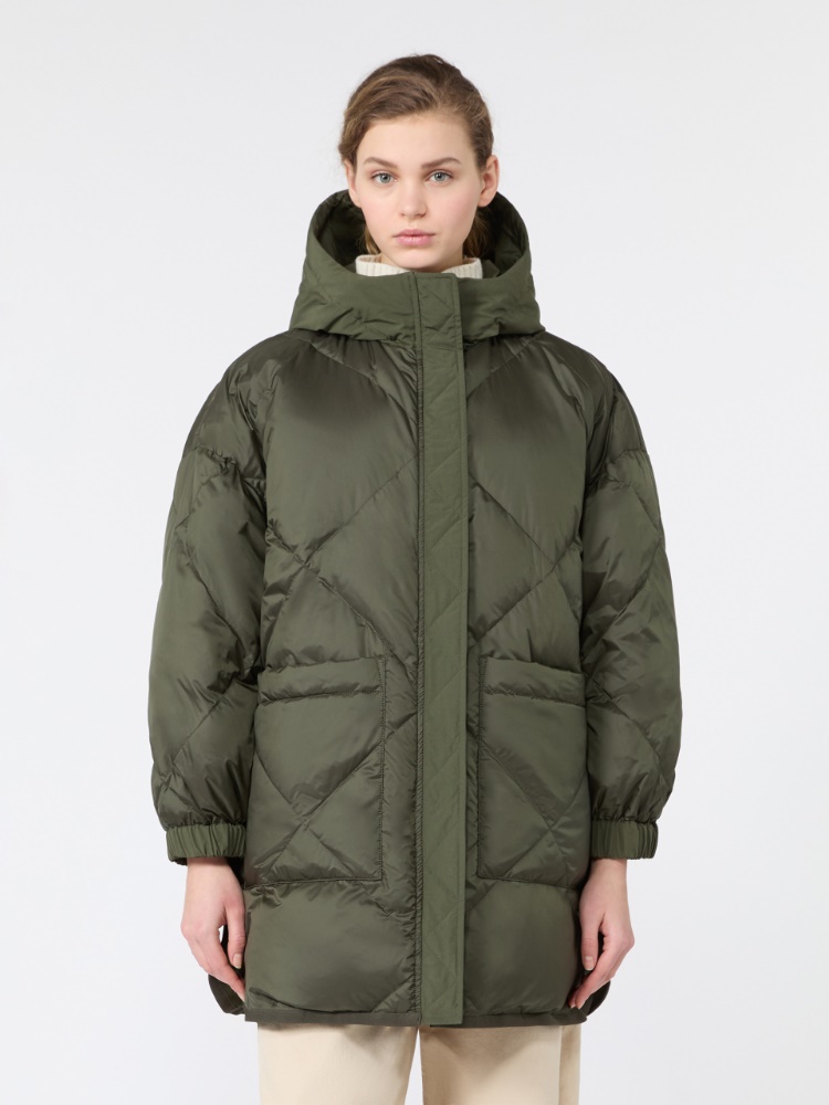 Reversible parka in water-repellent plain-weave fabric - KAKI - Max Mara - 5