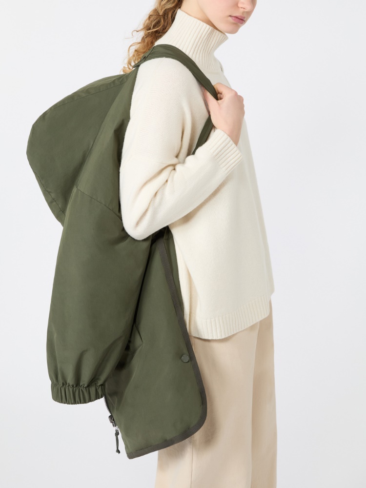 Reversible parka in water-repellent plain-weave fabric - KAKI