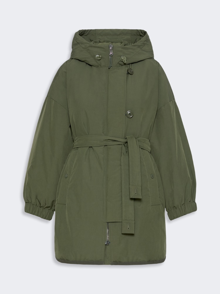 Reversible parka in water-repellent plain-weave fabric - KAKI