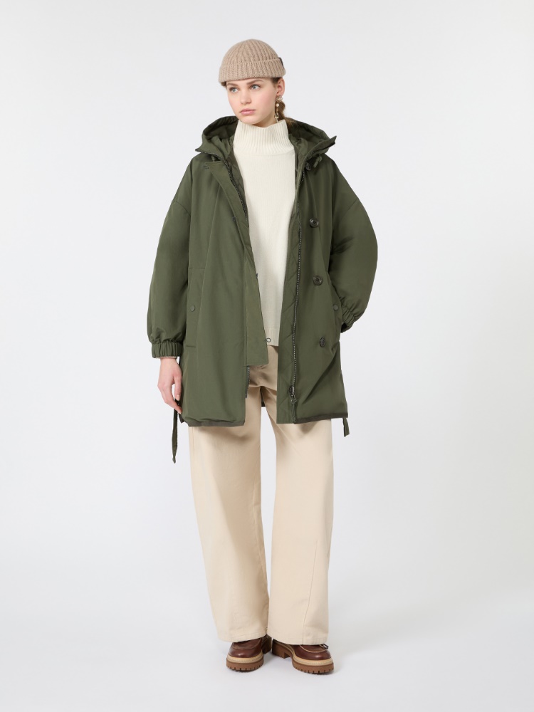 Reversible parka in water-repellent plain-weave fabric - KAKI - Max Mara