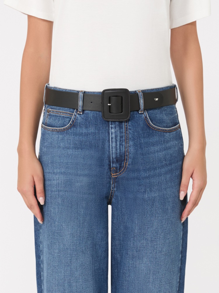Shiny Nappa leather belt - BLACK