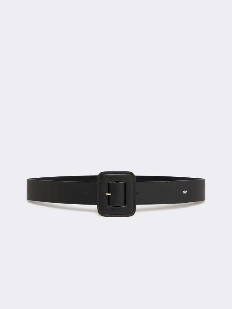 Shiny Nappa leather belt - BLACK