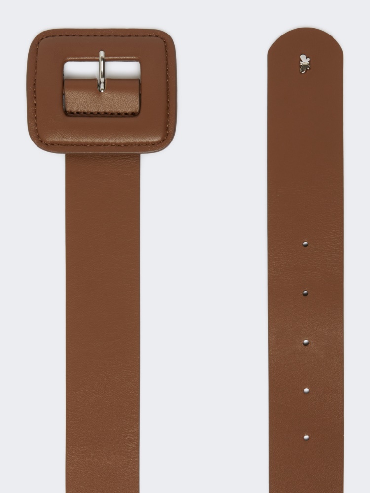 Shiny Nappa leather belt - TOBACCO - 2