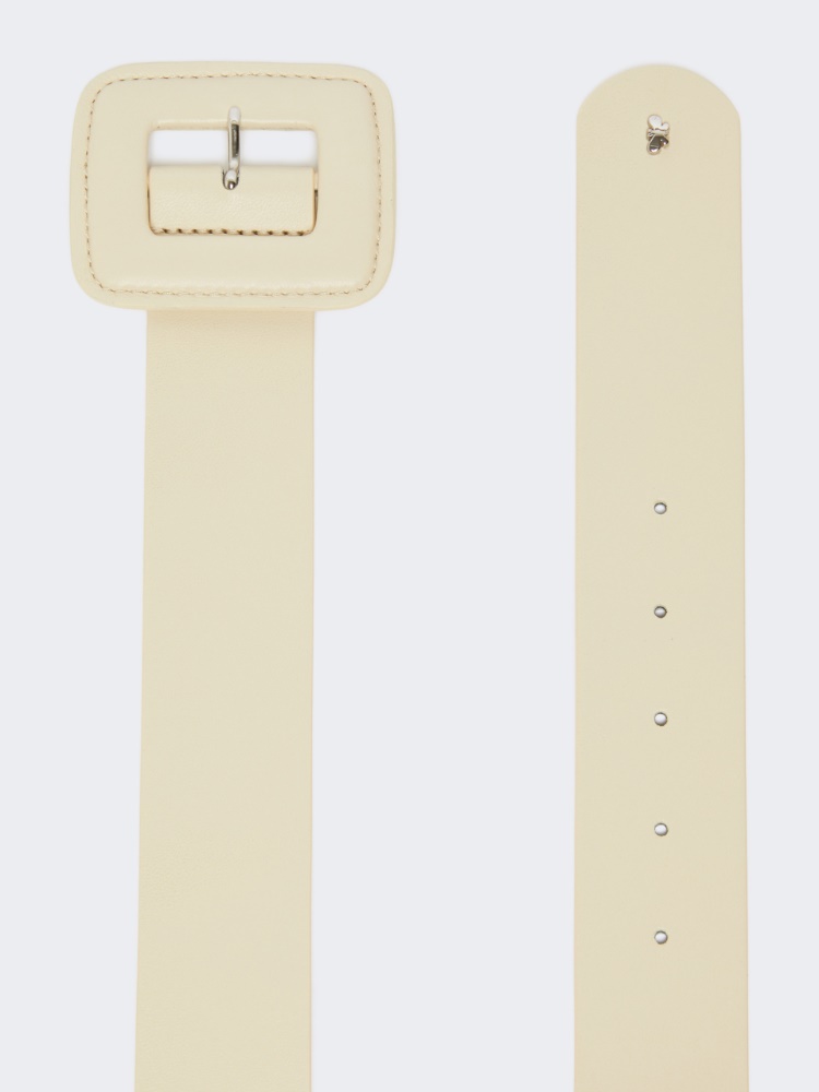 Shiny Nappa leather belt - IVORY - 2