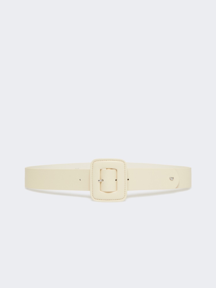 Shiny Nappa leather belt - IVORY