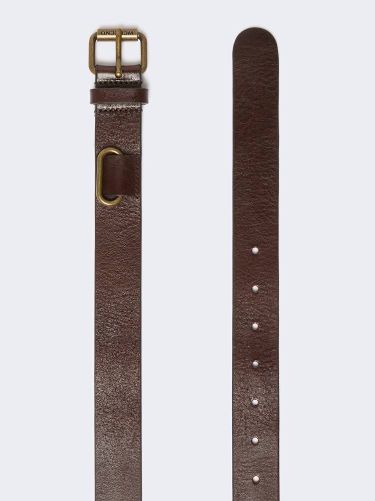 Leather belt - DARK BROWN - Max Mara - 2