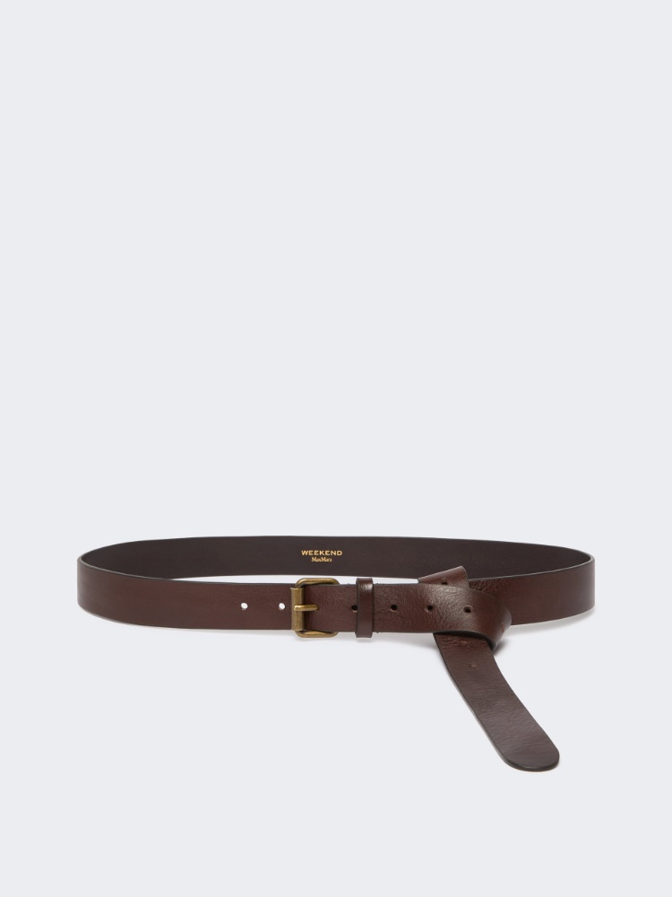 Leather belt - DARK BROWN