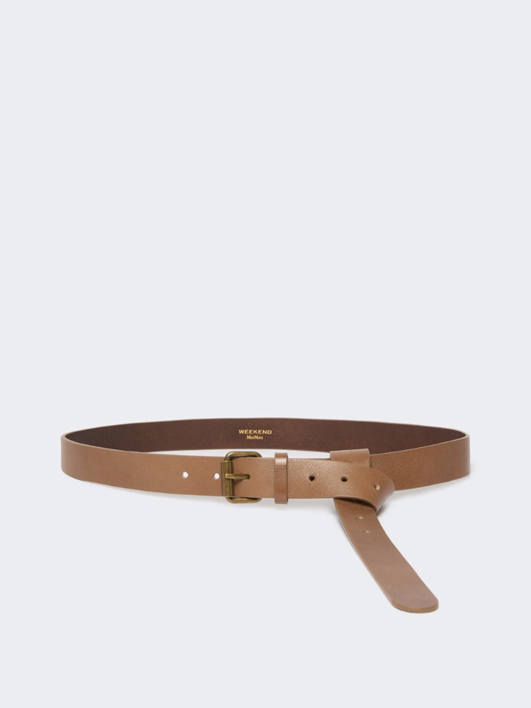 Leather belt - TOBACCO