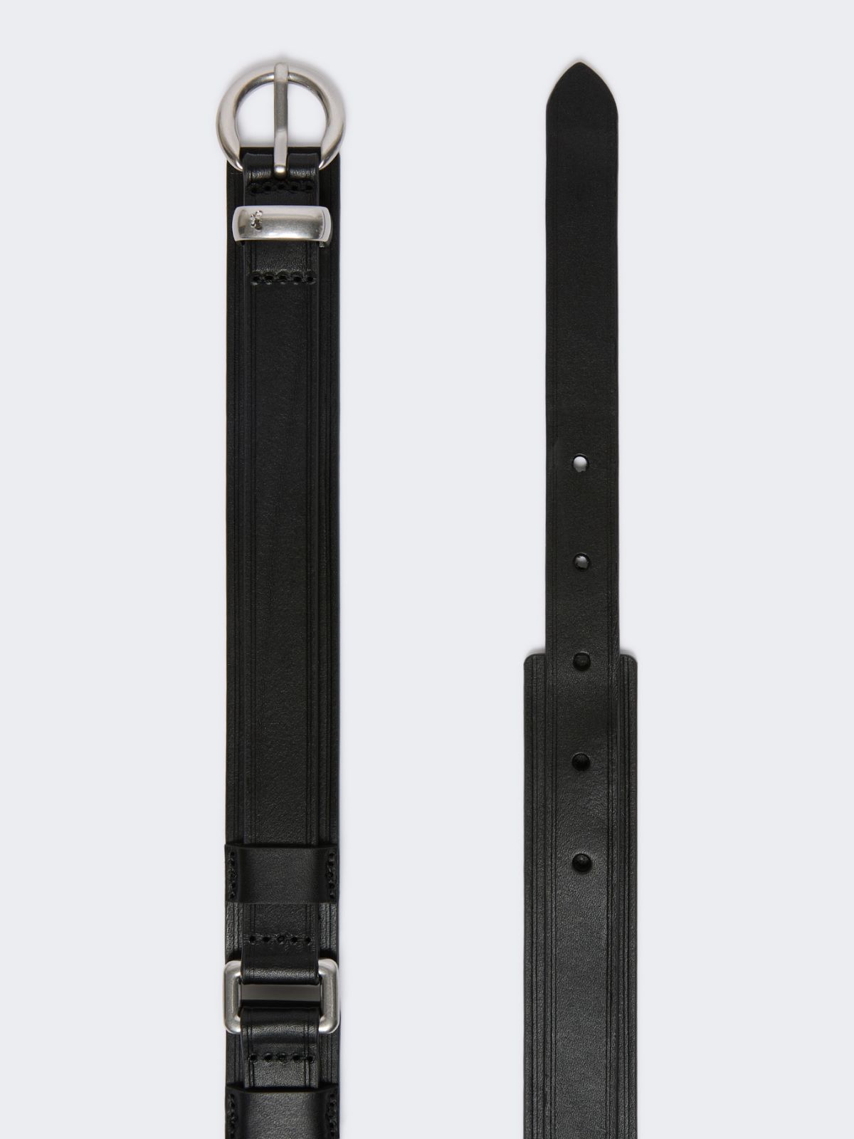 Leather belt with rectangular rings - BLACK - Max Mara - 2