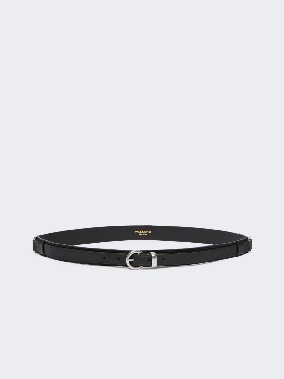 Leather belt with rectangular rings - BLACK - Max Mara
