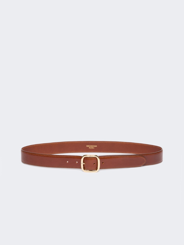 Leather belt - TOBACCO