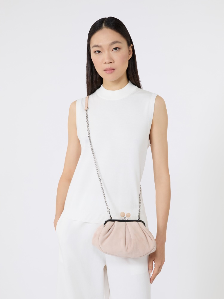 Small suede Pasticcino Bag - BEIGE