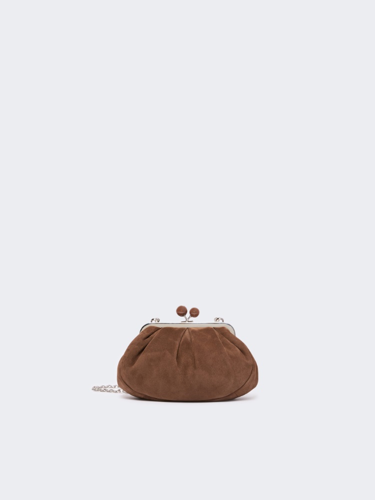 Small suede Pasticcino Bag - CHOCOLATE