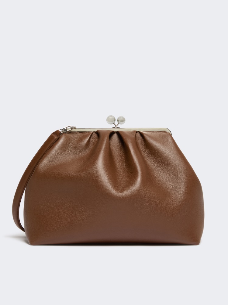 Extra large deer-print leather Pasticcino Bag - BROWN
