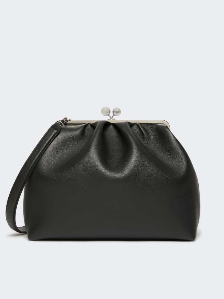 Extra large deer-print leather Pasticcino Bag - BLACK