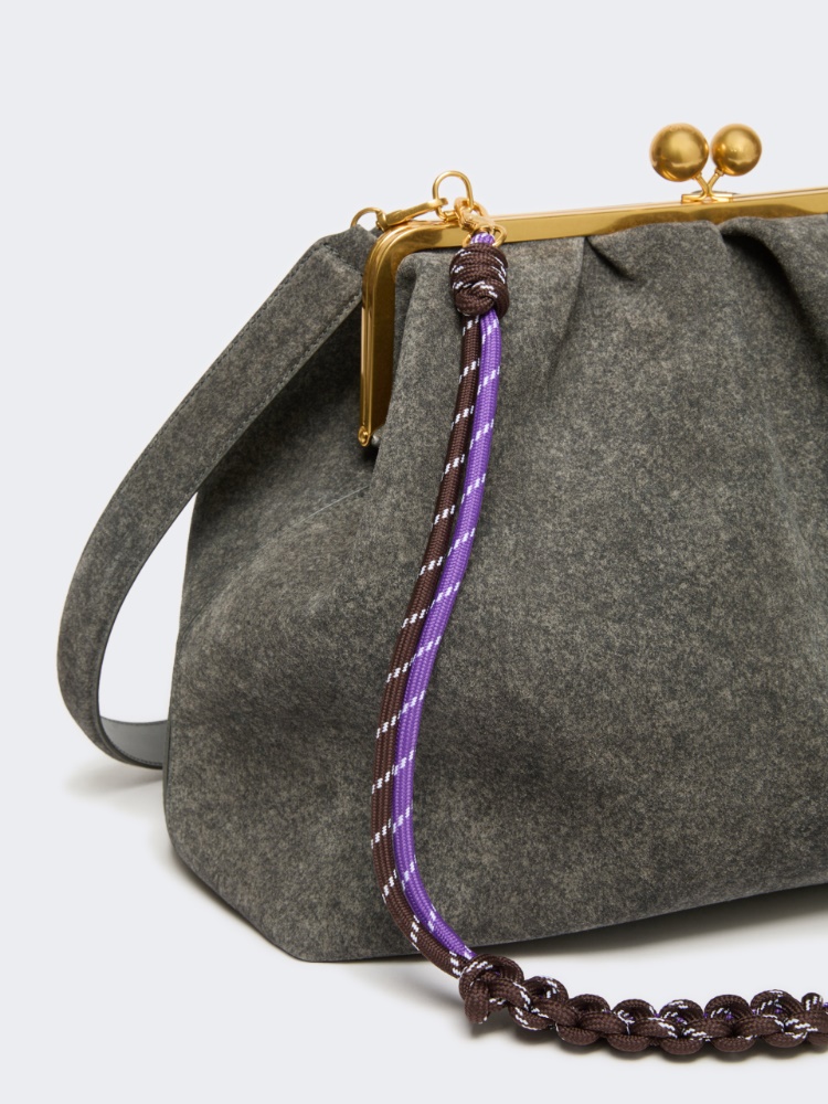 XXL textured suede Pasticcino Bag - DARK GREY - Max Mara - 4