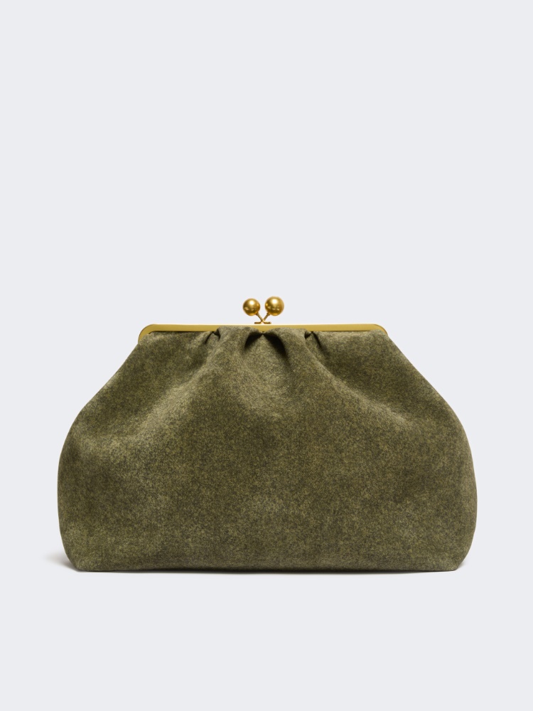 XXL textured suede Pasticcino Bag - OLIVE GREEN - Max Mara - 3