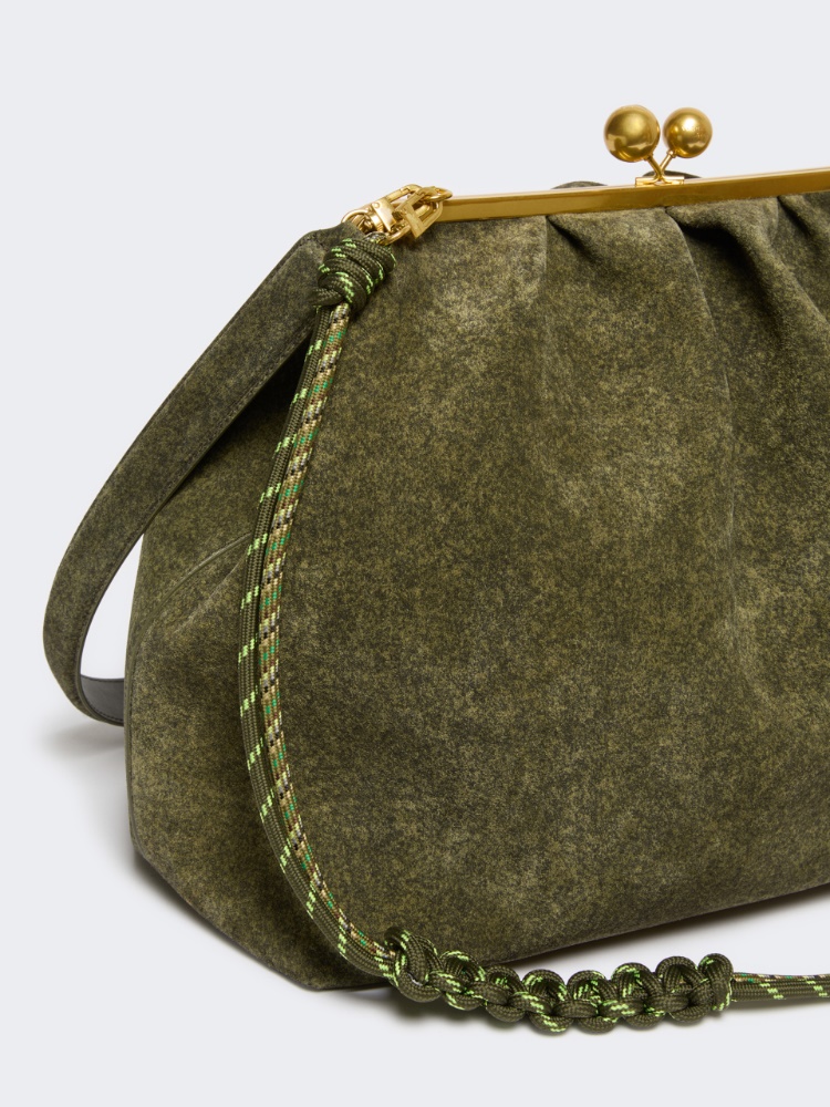 XXL textured suede Pasticcino Bag - OLIVE GREEN - Max Mara - 4