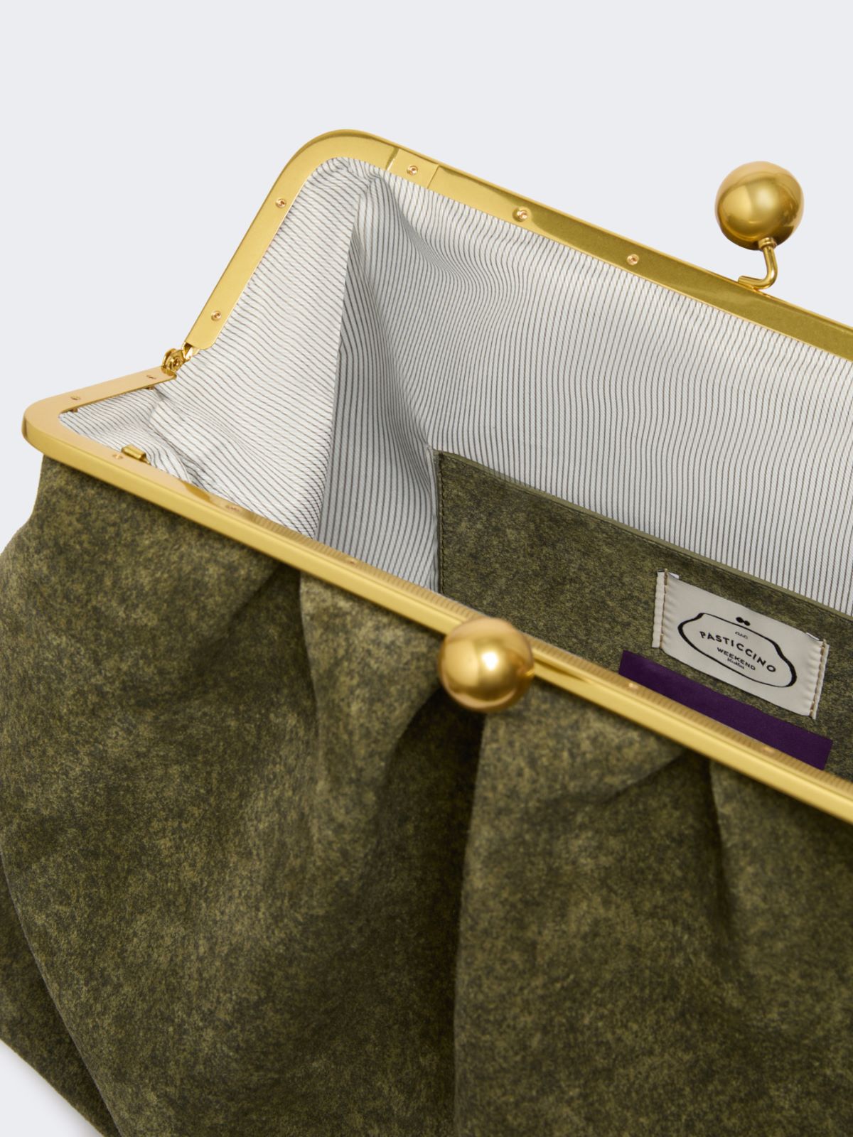 XXL textured suede Pasticcino Bag - OLIVE GREEN - Max Mara - 6