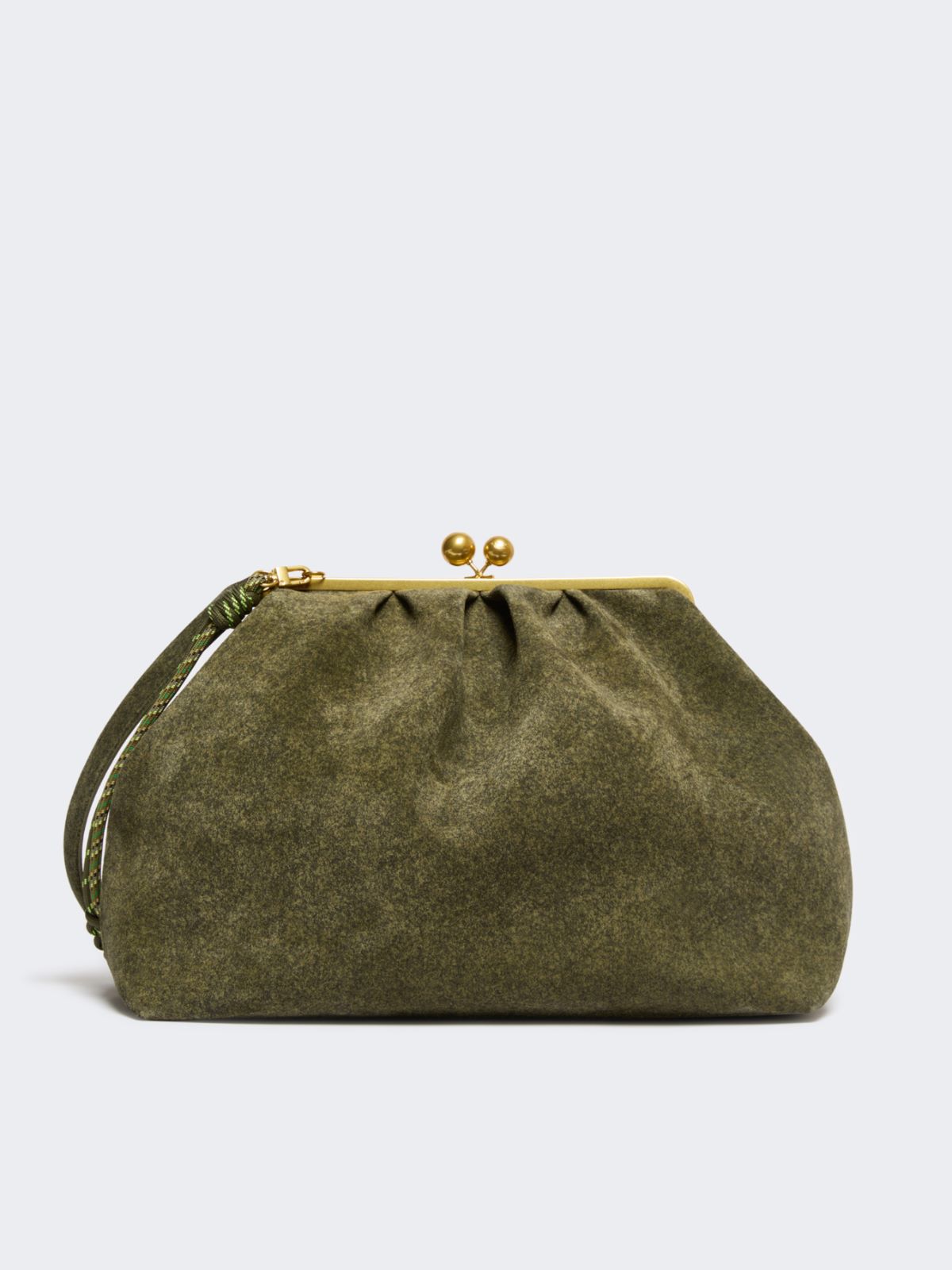 XXL textured suede Pasticcino Bag - OLIVE GREEN - Max Mara