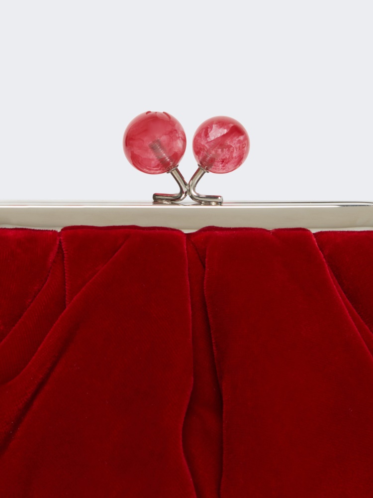 Small cotton velvet Pasticcino Bag - RED - Max Mara - 5