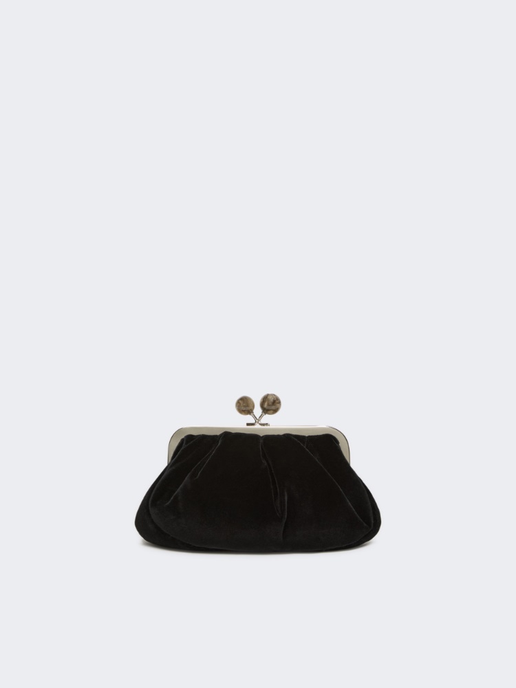 Small cotton velvet Pasticcino Bag - BLACK - Max Mara - 3