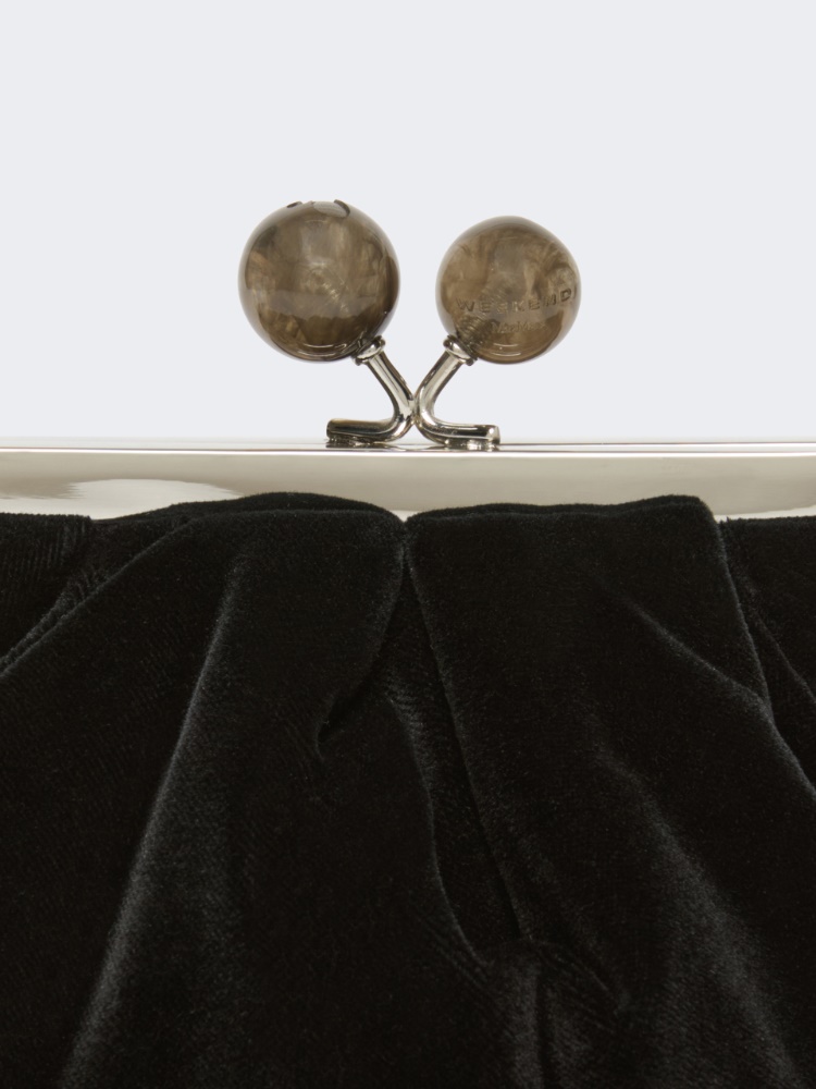 Small cotton velvet Pasticcino Bag - BLACK - Max Mara - 5