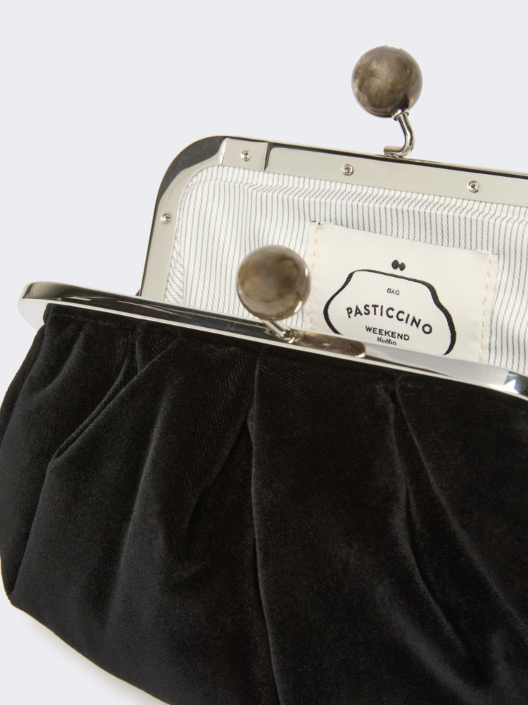 Small cotton velvet Pasticcino Bag - BLACK - Max Mara - 6