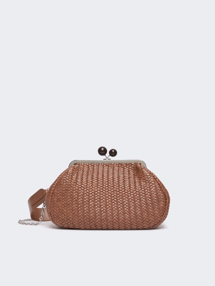 Medium Pasticcino Bag in woven leather - TOBACCO
